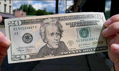 Портрет президента Джексона на 20-долларовой купюре